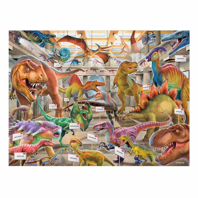 Wandbilder Bunt Dinosaurier im Naturkundemuseum