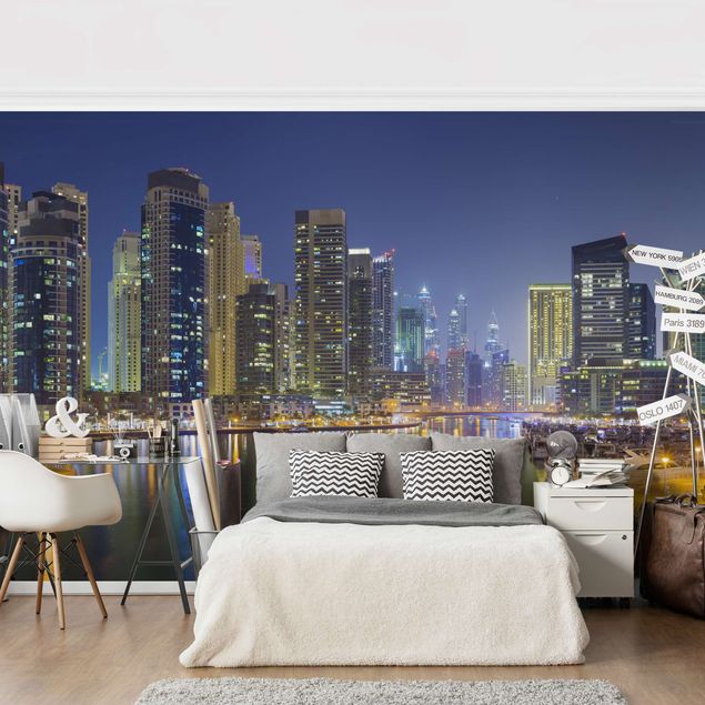 Fototapete modern Dubai Nacht Skyline