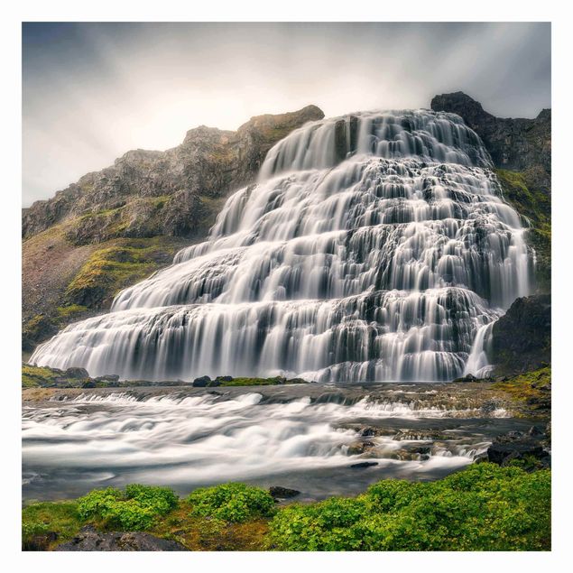 Fototapete gruen Dynjandi Wasserfall