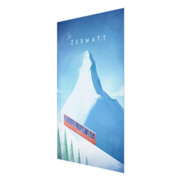 Glasbilder Natur Reiseposter - Zermatt