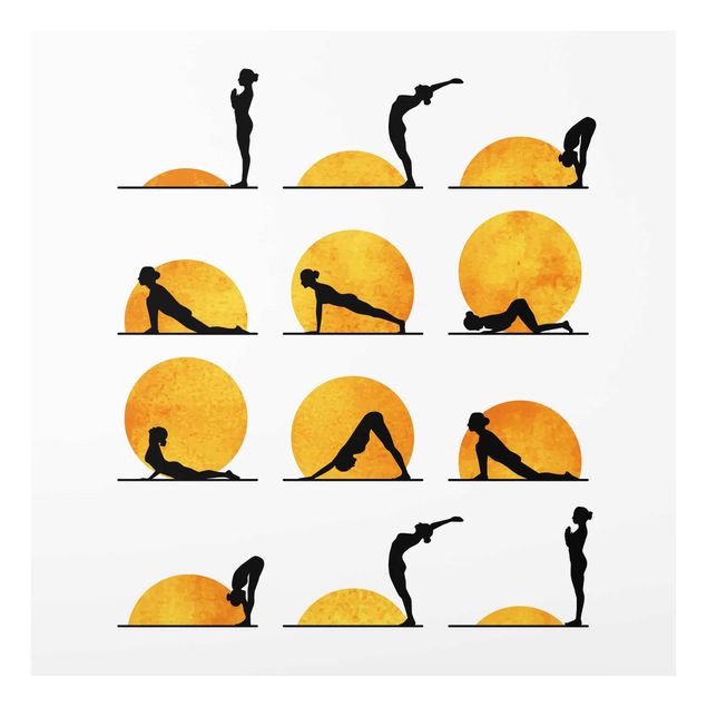 Wandbilder Orange Yoga - Der Sonnengruß