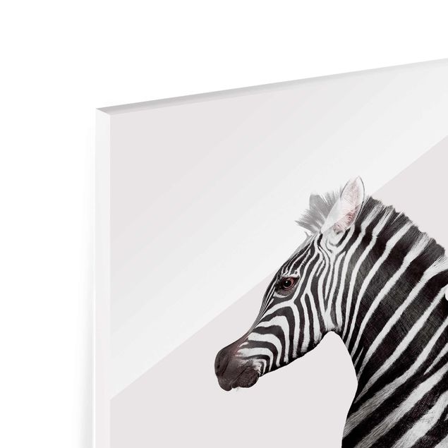 Glasbilder Tiere Seepferdchen mit Zebrastreifen