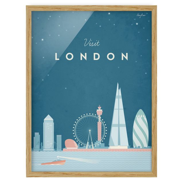 Gerahmte Bilder Vintage Reiseposter - London