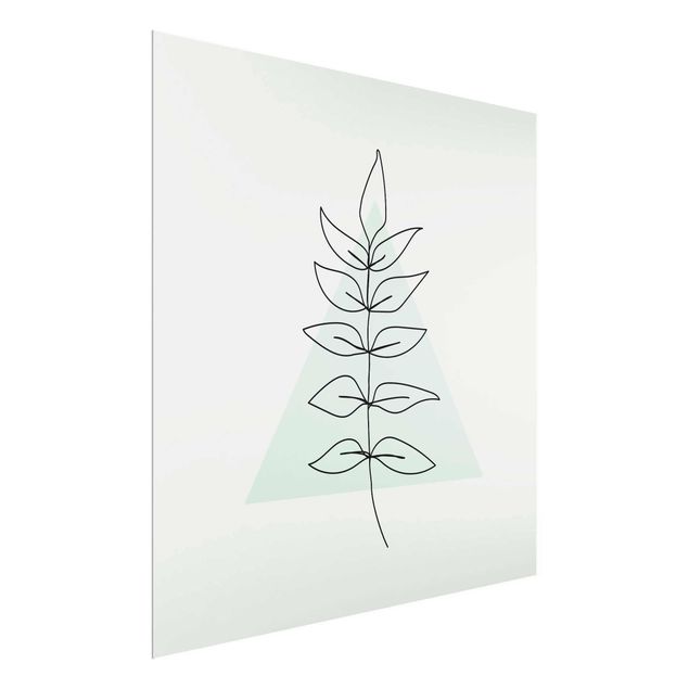 Wandbilder Floral Zweig Geometrie Dreieck Line Art
