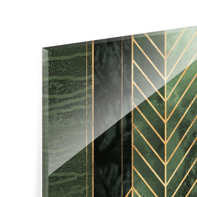 Elisabeth Fredriksson Kunstdrucke Geometrische Formen Smaragd Gold