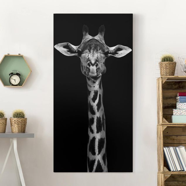 Küchen Deko Dunkles Giraffen Portrait