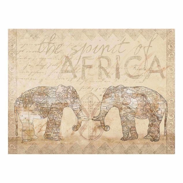 Wandbilder Weltkarten Vintage Collage - Spirit of Africa
