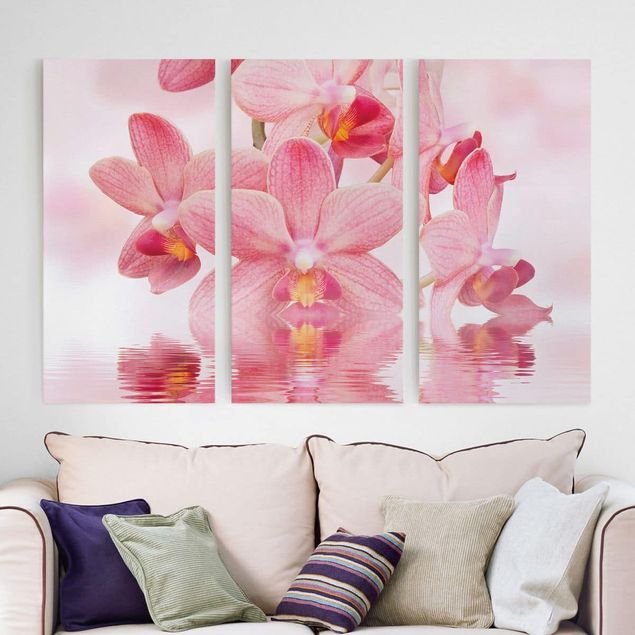 Wandbilder Orchideen Rosa Orchideen auf Wasser