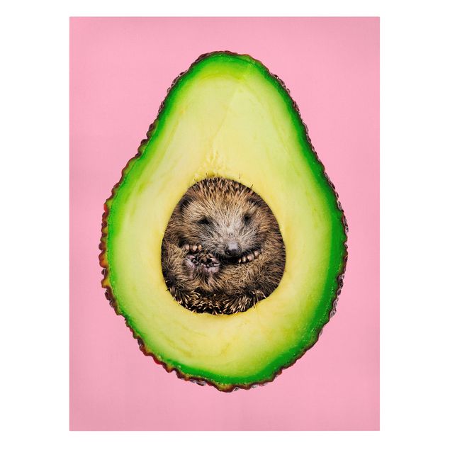 Leinwandbilder Gemüse & Obst Avocado mit Igel