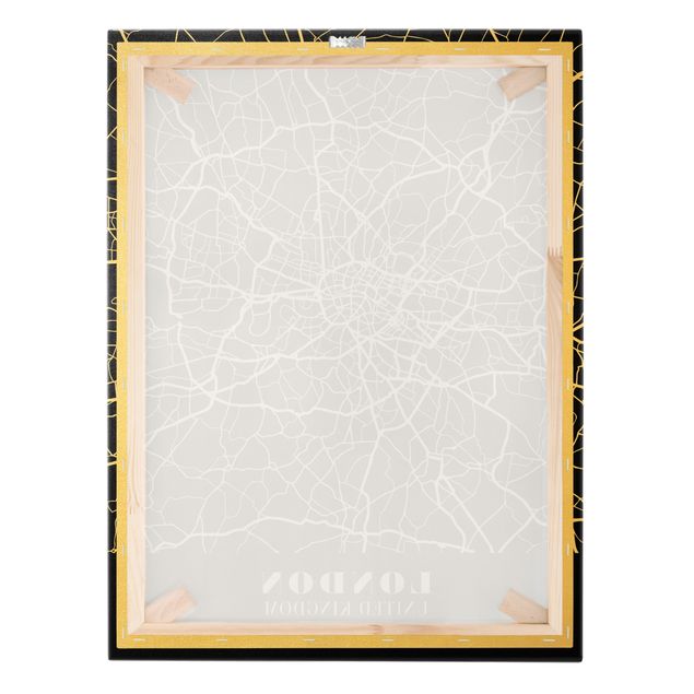 Leinwandbilder Stadtplan London - Klassik Schwarz