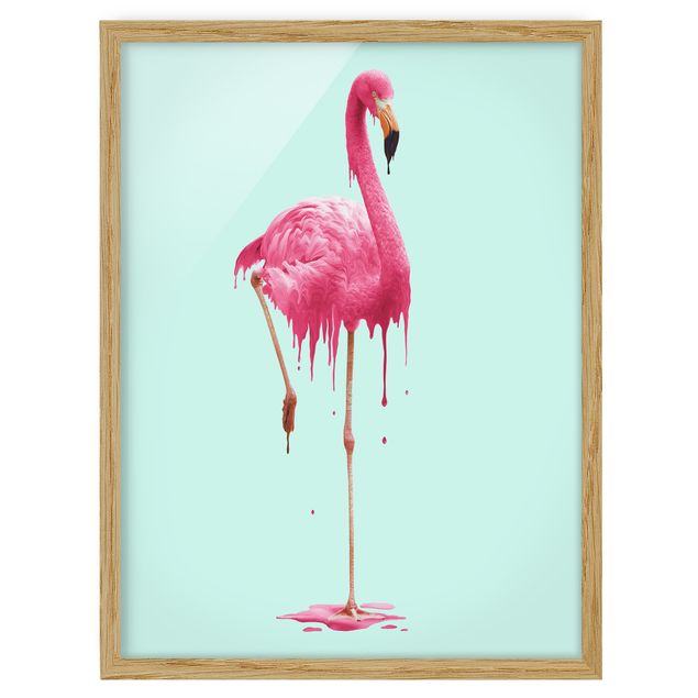 Wandbilder Modern Schmelzender Flamingo