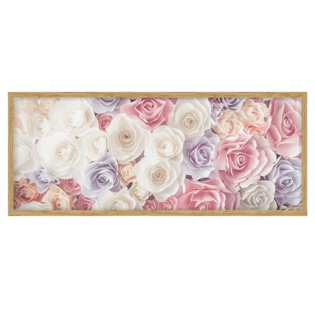 Wandbilder Blumen Pastell Paper Art Rosen