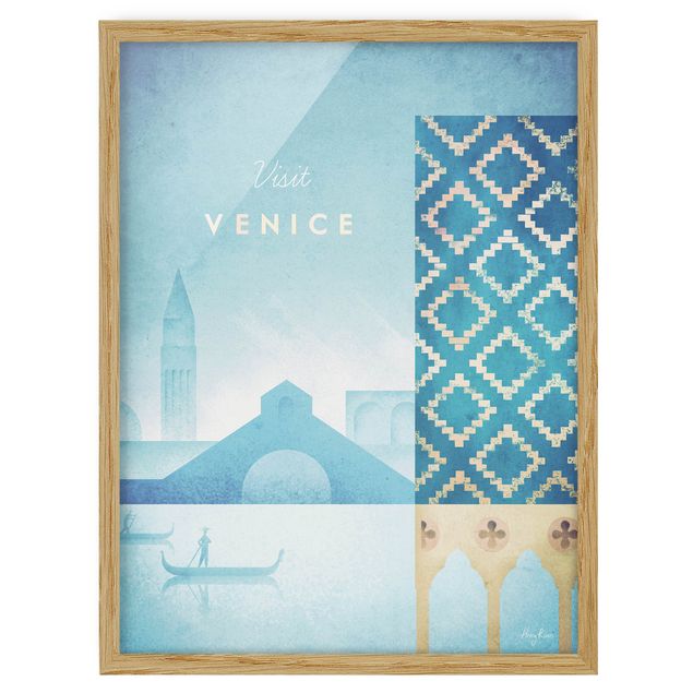 Gerahmte Bilder Vintage Reiseposter - Venedig