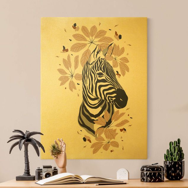 Wandbilder Modern Safari Tiere - Portrait Zebra