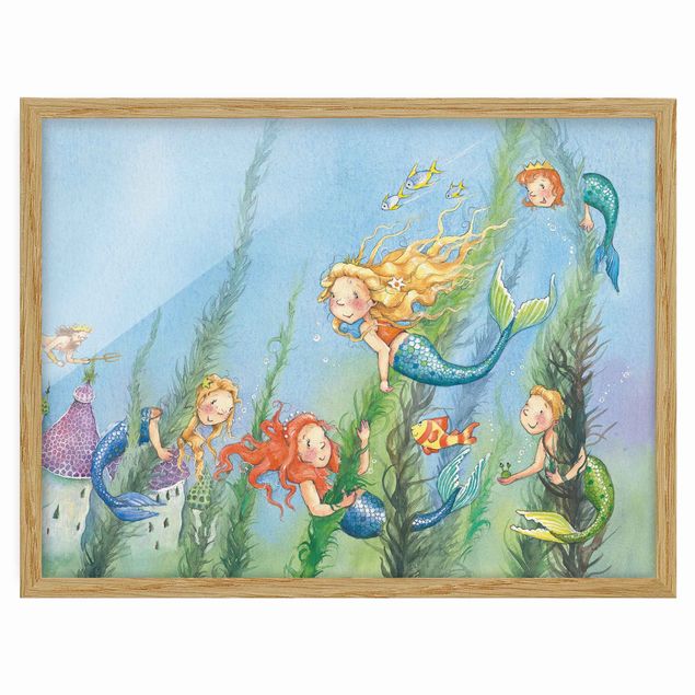 Wandbilder Türkis Matilda die Meerjungfrauenprinzessin