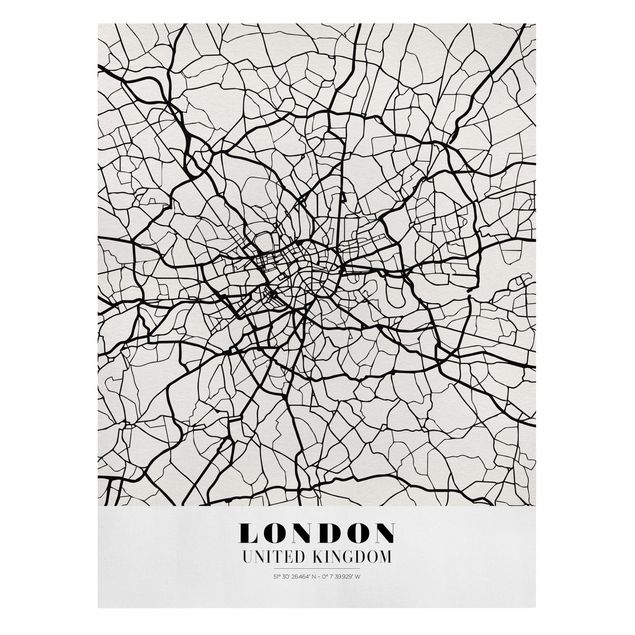 Leinwandbild mit Spruch Stadtplan London - Klassik