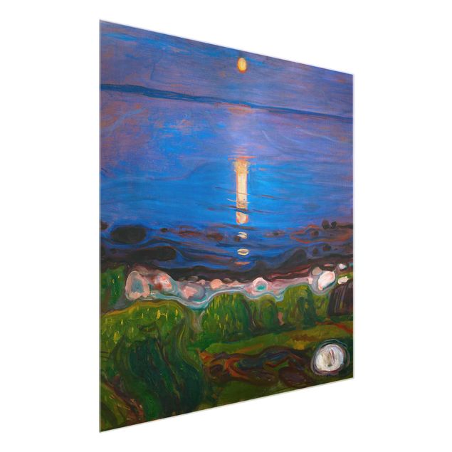 Kunststil Post Impressionismus Edvard Munch - Sommernacht am Meeresstrand