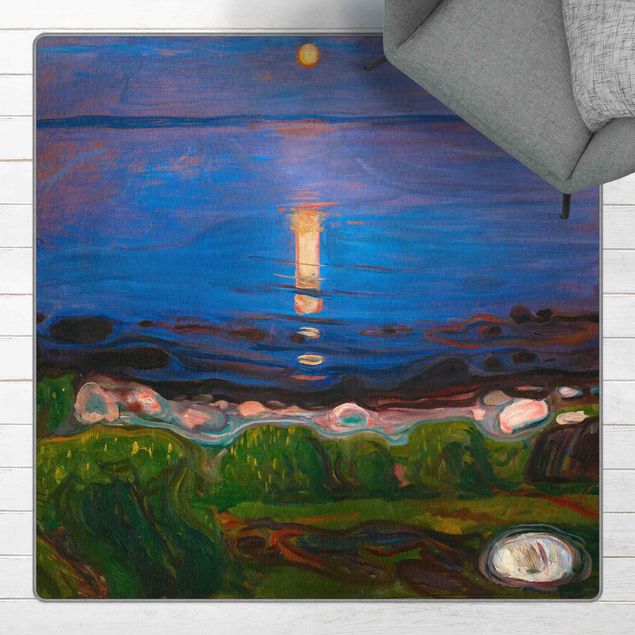 Kunststil Post Impressionismus Edvard Munch - Sommernacht am Meeresstrand