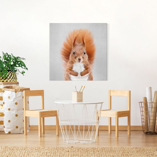 schwarz-weiß Bilder auf Leinwand Eichhörnchen Elisabeth