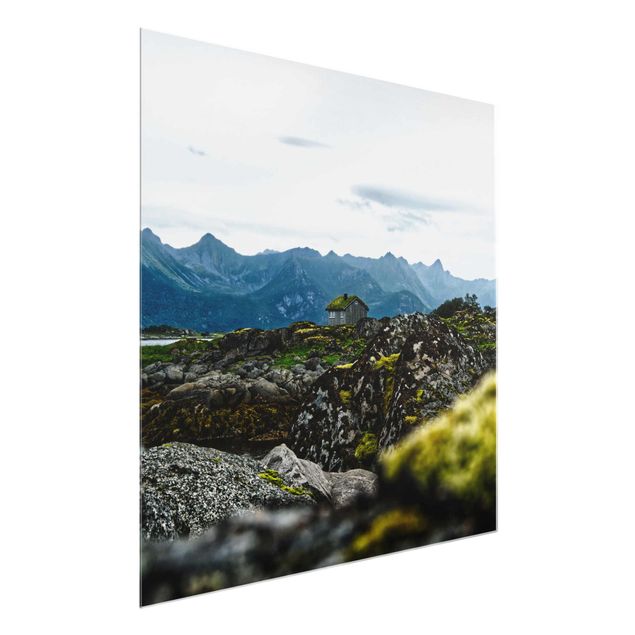 Wandbilder Landschaften Einsame Hütte in Norwegen