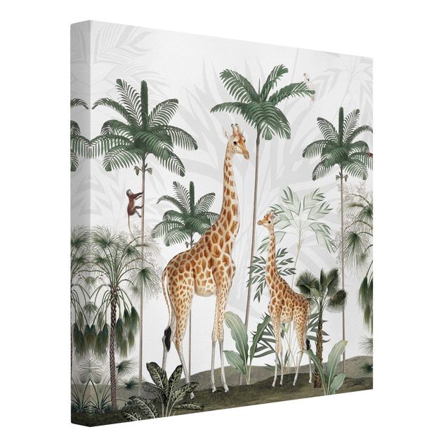 Wandbilder Bäume Eleganz der Giraffen im Dschungel