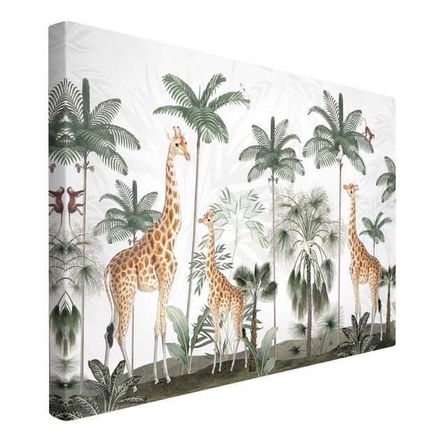 Wandbilder Bäume Eleganz der Giraffen im Dschungel
