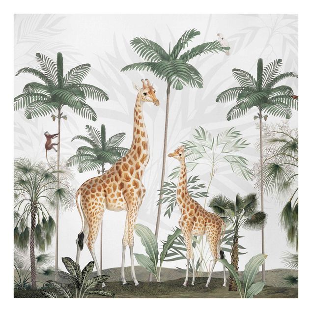 Wandbilder Landschaften Eleganz der Giraffen im Dschungel