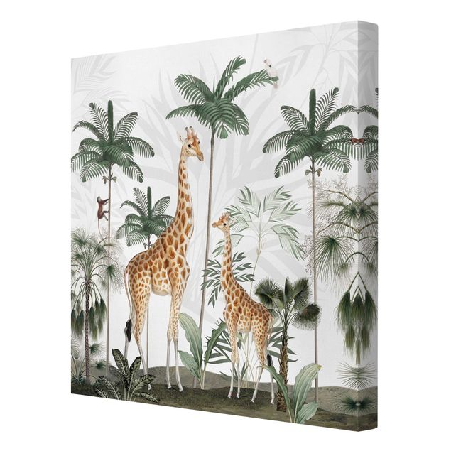 Wandbilder Dschungel Eleganz der Giraffen im Dschungel