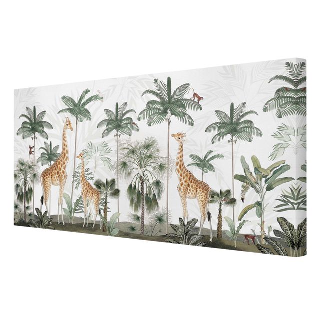 Wandbilder Dschungel Eleganz der Giraffen im Dschungel