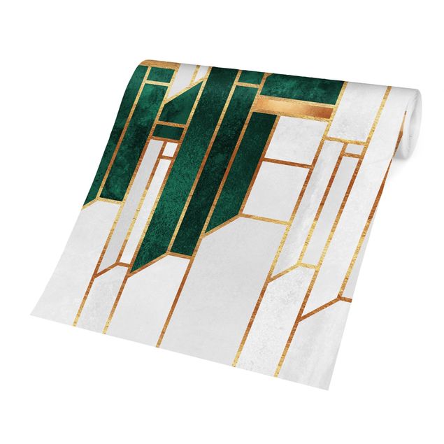 Elisabeth Fredriksson Kunstdrucke Emerald und Gold Geometrie
