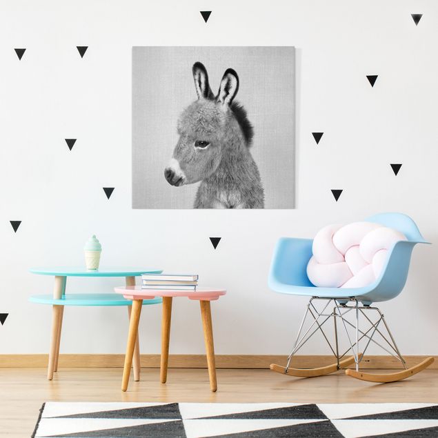 Leinwandbilder schwarz-weiß Esel Ernesto Schwarz Weiß
