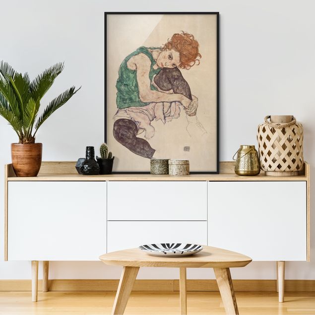 Küchen Deko Egon Schiele - Sitzende Frau mit hochgezogenem Knie