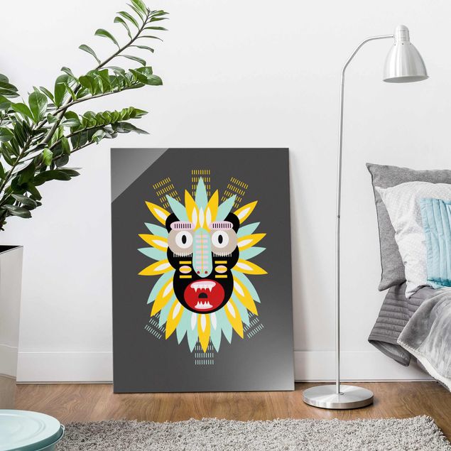 Wandbilder Kunstdrucke Collage Ethno Maske - King Kong