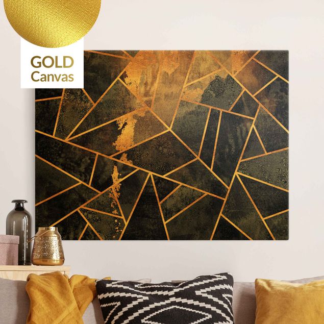 Leinwandbild Steine Onyx mit Gold
