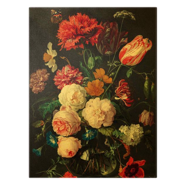 Leinwandbilder Jan Davidsz de Heem - Stillleben mit Blumen in einer Glasvase