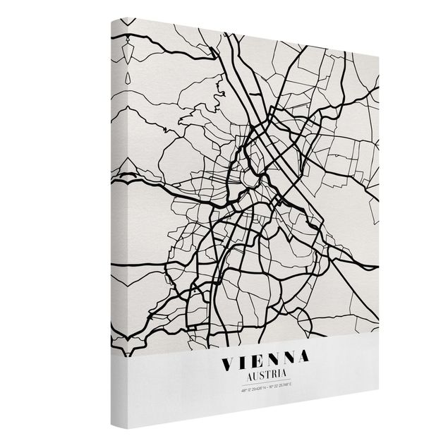 Wandbilder Weltkarten Stadtplan Vienna - Klassik