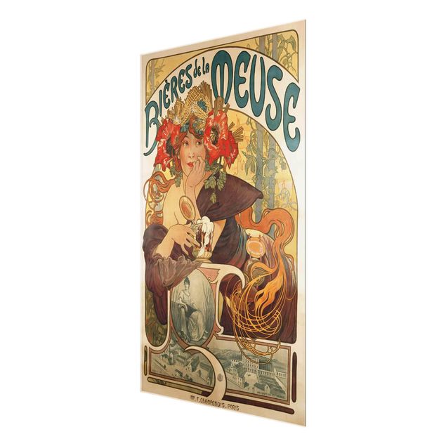 Wandbilder Kunstdrucke Alfons Mucha - Plakat für La Meuse Bier