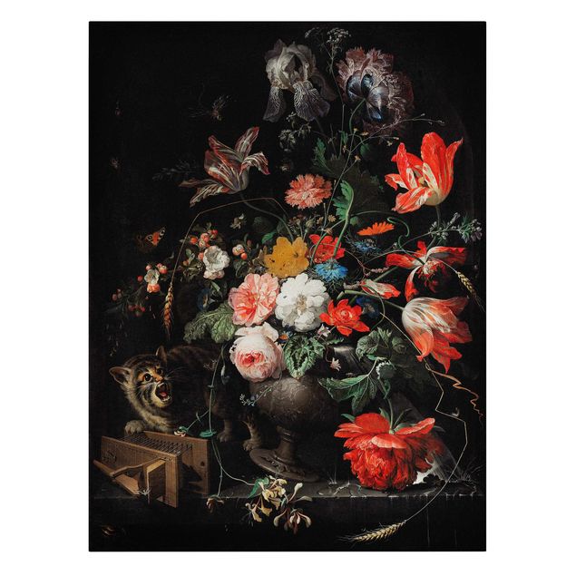 Leinwandbilder Blumen Abraham Mignon - Das umgeworfene Bouquet