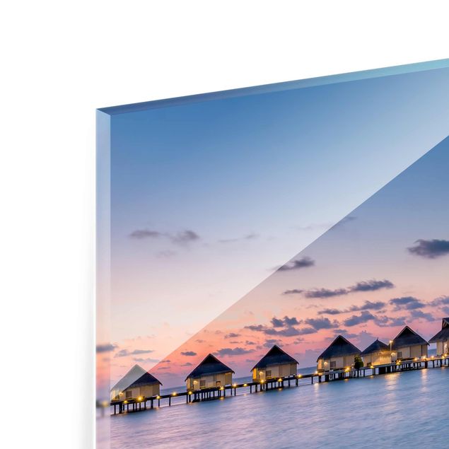Glasbilder Strand Sonnenuntergang im Paradies