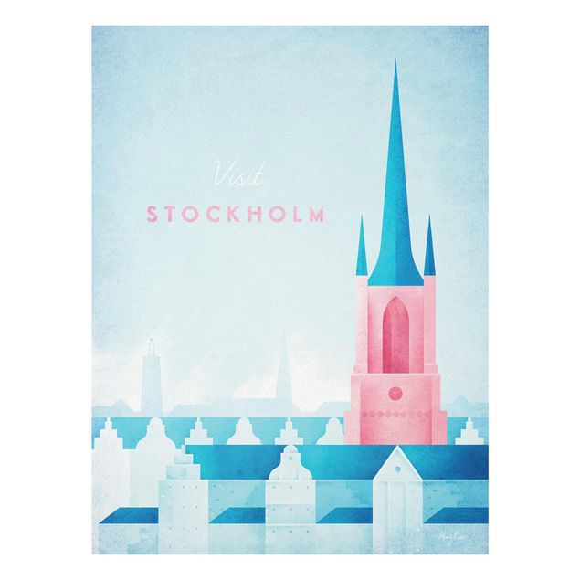 Wandbilder Blau Reiseposter - Stockholm