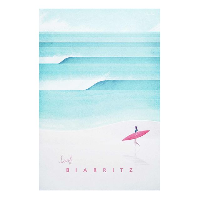 Glasbild Meer Reiseposter - Biarritz