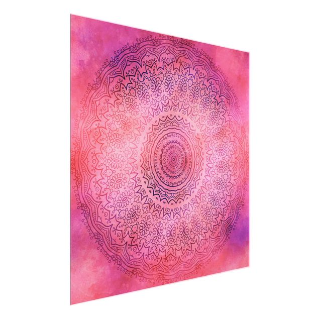 Wandbilder Mandalas Aquarell Mandala Pink Violett