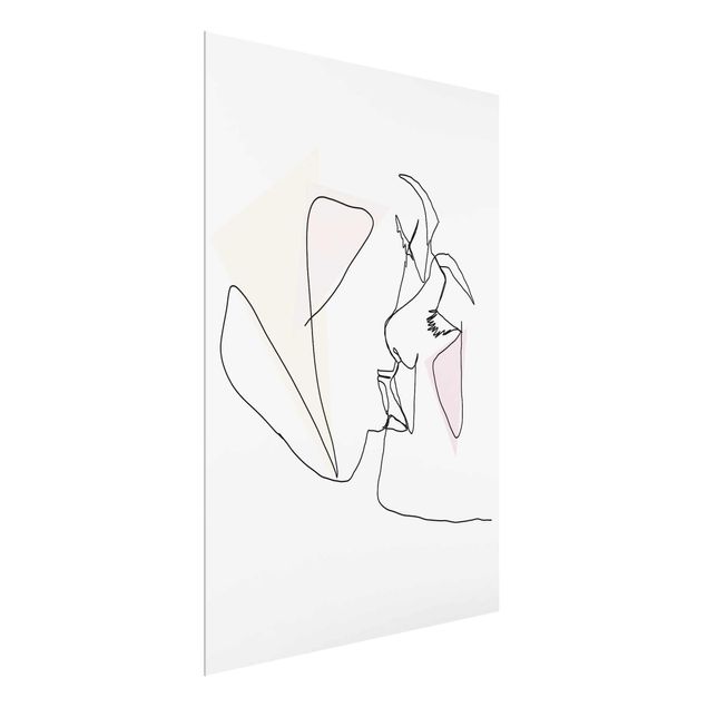 Wandbilder Akt & Erotik Kuss Gesichter Line Art