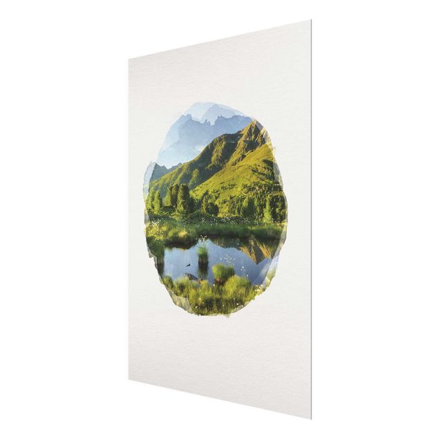 Wandbilder Landschaften Wasserfarben - Blick vom Hirschbichl ins Defereggental