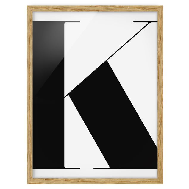 Sprüche Bilder mit Rahmen Antiqua Letter K