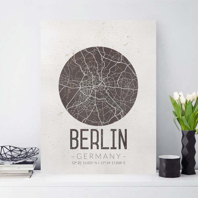 Küche Dekoration Stadtplan Berlin - Retro