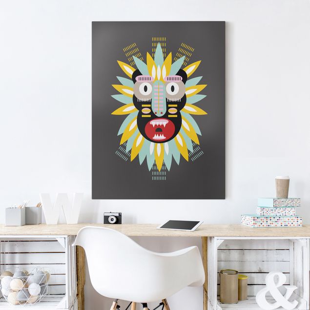 Kunstdrucke auf Leinwand Collage Ethno Maske - King Kong