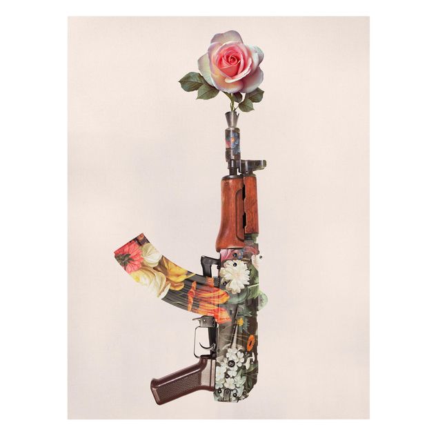 Wandbilder Blumen Waffe mit Rose