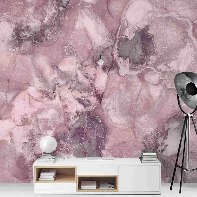 Steintapete Farbexperimente Marmor Violett