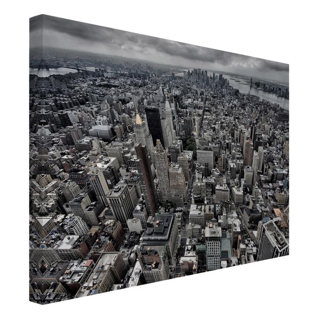 schwarz-weiß Bilder auf Leinwand Blick über Manhattan